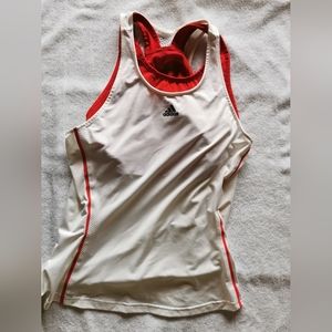 Adidas tank top. Size L, white with red inner sports bra